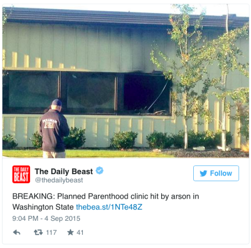 micdotcom:Planned Parenthood in Washington state hit by arson attackInvestigators looking into a fir