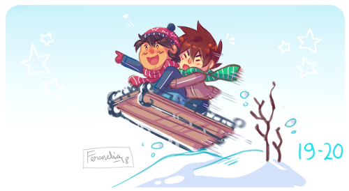 feradoodles: 17-20 (4 Days ‘til Christmas) More Palletshipping!<3 Ash sure is enjoying himself no matter what they’re doing~ o/ 