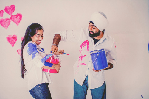 teacupnosaucer: beautifulsouthasianbrides: Photo by:A.S Nagpal “Paint War Engagement Session&r