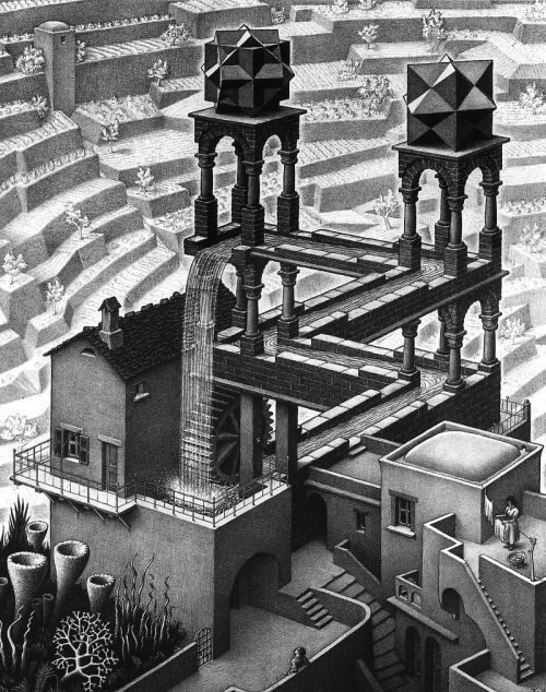 Waterfall, 1961, M.C. Escher