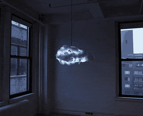 mayahan:Cloud, an interactive light shaped like a cumulus cloud that simulates a
