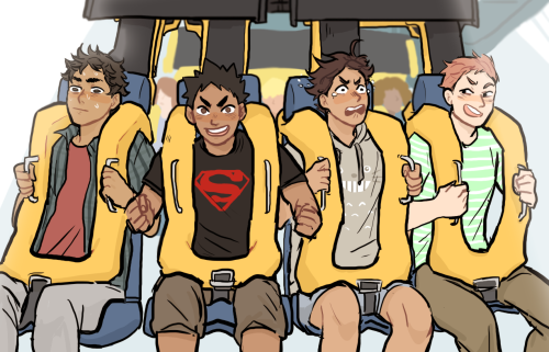 slimyhipster:iwaizumi week day 6: friendshipfriends should definitely go on rollercoasters together 