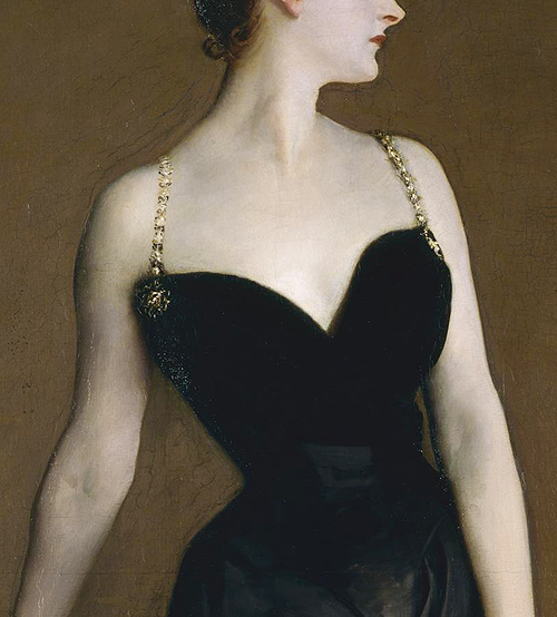 paintingses:  Madame X (detail) by John Singer Sargent (1856-1925) oil on canvas,