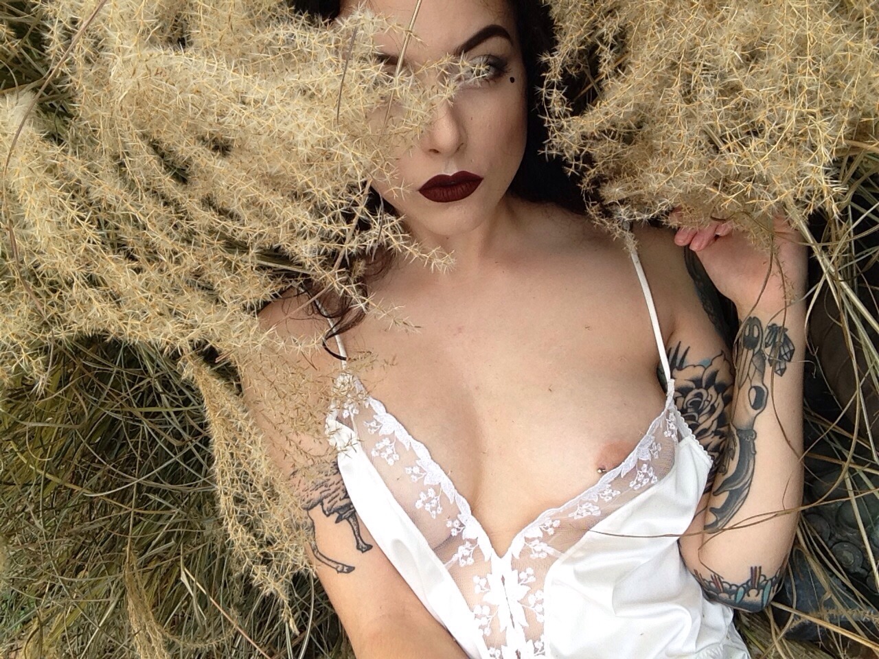 roserust:  This lingerie is stained from moss. 