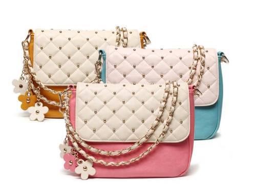 Embroidered rhinestone lattice flower chain shoulder bag Which color do you love most?  