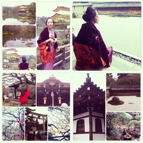 Day 5. Sightseeing again! #金閣寺 -&gt; #龍安寺 -&gt; #北野天満宮 #kimono #kyoto #kinkakuji #ryuanji #kitanoten