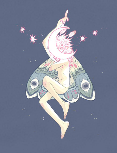 cagasparart:Moonlit Moth