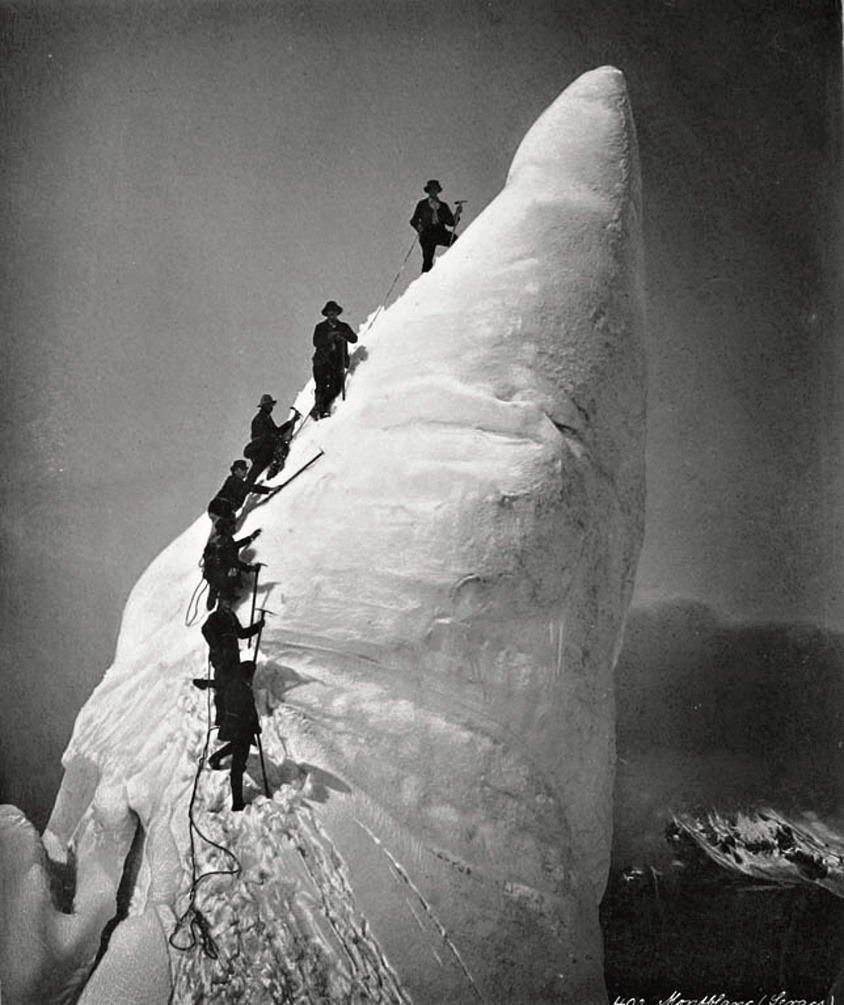 Climbing the Mont-Blanc, c. 1890.