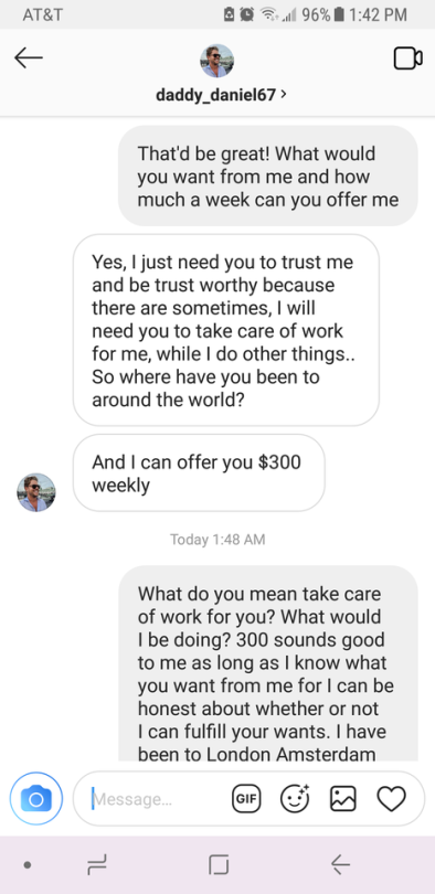 Sugar baby about me examples