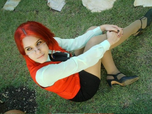 girlwhowearpantyhoseincosplay:  Two different girls cosplay as Mizuho-sensei wearing sheer pantyhose.