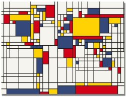 mapsontheweb:  World Map in the manner of Piet Mondrian 