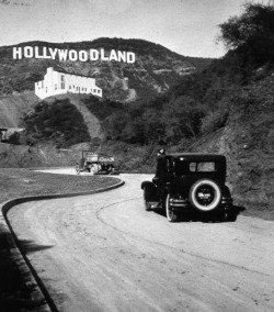 collectivehistory:  The Hollywood sign originally said “Hollywoodland” when it was installed in 1923. The last four letters were deleted when the sign was refurbished in 1949. 