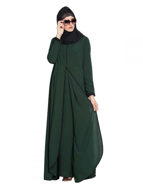 Multi Layered Abaya Dress This frock-Style double layer Abaya Dress is a perfect and modest replacem