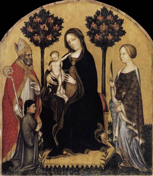 Virgin and Child with Saints Nicholas and Catherine, Gentile da Fabriano, ca. 1405