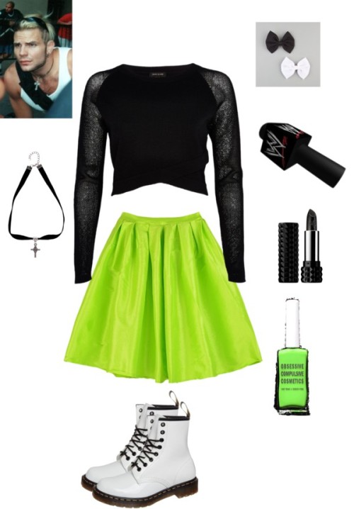 Untitled #5 by cathyathyathy featuring a black shirtRiver Island black shirt, $44 / Skater skirt / D