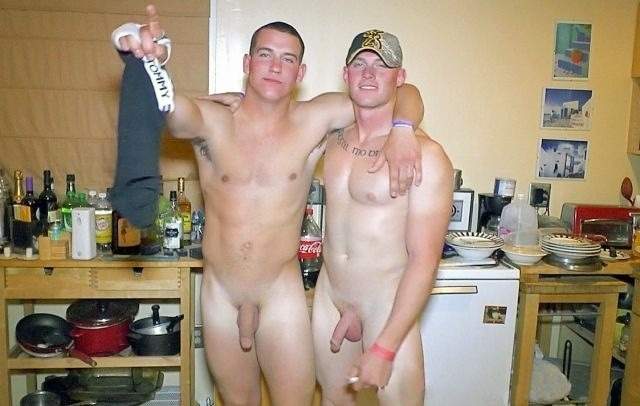 bccoastsurfer:  A couple of straight buddies - hanging out naked.