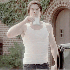 justinfolay:  Sexual orientation: Damon in a white tank top. 