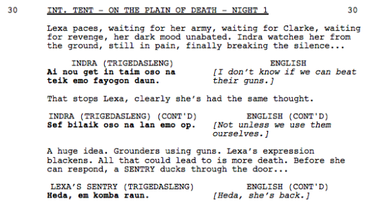 Hello, everyone! Since everyone seemed to really enjoy yesterday’s “Script to Screen” post, we’ve decided to share another pivotal scene from the episode. Episode 305, “Hakeldama”, was written by Charlie Craig.