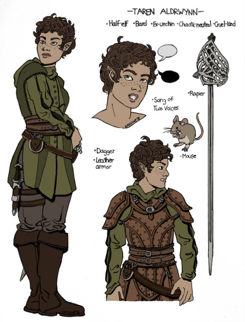 stripedroseandsketchpads:New DnD character! A chaotic-neutral bard with a penchant for manipulation 
