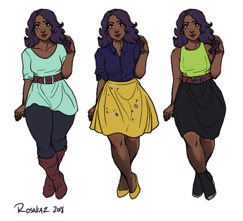 These are Mirembe&rsquo;s alternative clothing sets I designed for the comic Café Mode! S