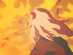 avatarparallels:Roku and Aang fighting a volcano. 