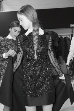 hauteinnocence:  Josephine Skriver backstage at Valentino FW 2013 