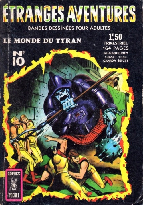 1960s covers of French pulp comic series, Strange Adventures.