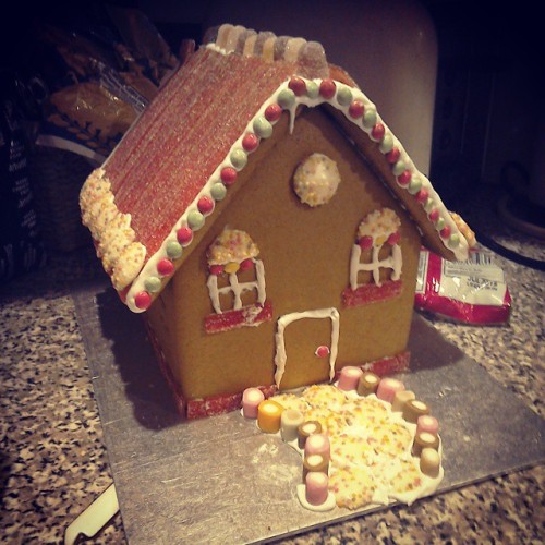 Me and rich made a ginger bread house! #cute #Christmas #gingerbreadhouse