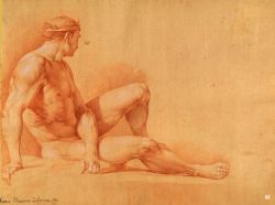Male Nude Reclining on Floor. 1760. Antonio