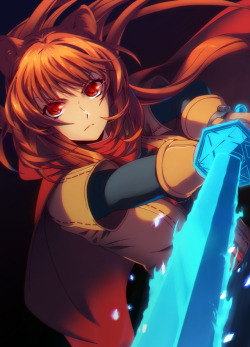 Warrior girl Raphtalia with sword: Tate no Yuusha no Nariagari anime fan art [Artist: TheSaigo]