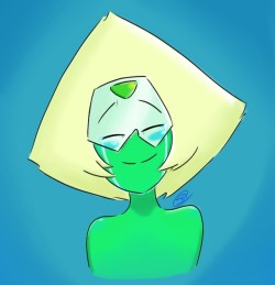 Peridot still try to smile for Amethyst,