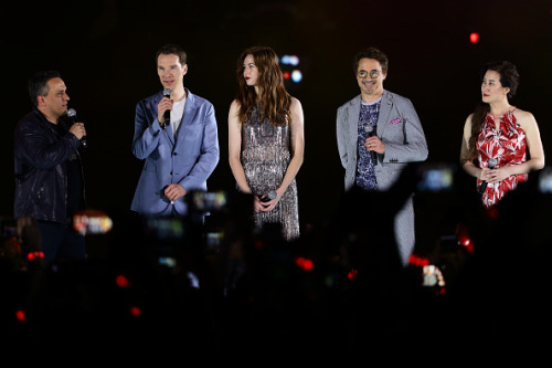 shigurerei:Benedict Cumberbatch, Karen Gillan and Robert Downey Jr attend the Marvel Studios Avenger