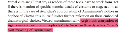 finelythreadedsky: Aegisthus wearing Agamemnon’s clothes: Sophocles, Electra, c. 410s bceAegis