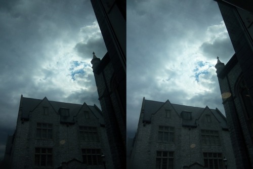 Lowering Skies (with bonus UFOs. Again, the reflection of light fixtures, as the photos were taken t