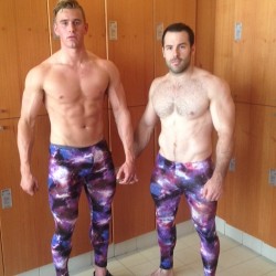 vincentlycra:  the awkward wonderful moment when two guys show up at the gym wearing the same pair of tights Check out brycki13 on Instagram 