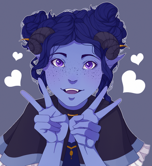 tieflinggay: alsoalice: Gave Jester some messy space buns [image description: digital art of Jester 