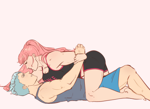 some hilda/caspar i did for hilspar week awhile back.  they are definitely “”wrestling””