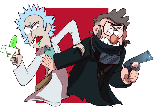 wet-monsoon:  as requested, the twins and rick!!  stan and rick would be chill with