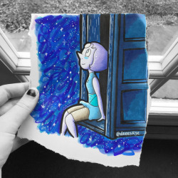 deeeskye:  Another one of my ideas 😊 What if Steven met the Doctor and asked him if he could take Pearl into space so she could see it again 💙 So here is Pearl sitting in the TARDIS, watching the universe 🌌 