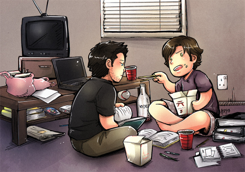 All art were created for kototyph&rsquo;s story, Holly Jolly, written for the Sastiel Big Bang 2013 