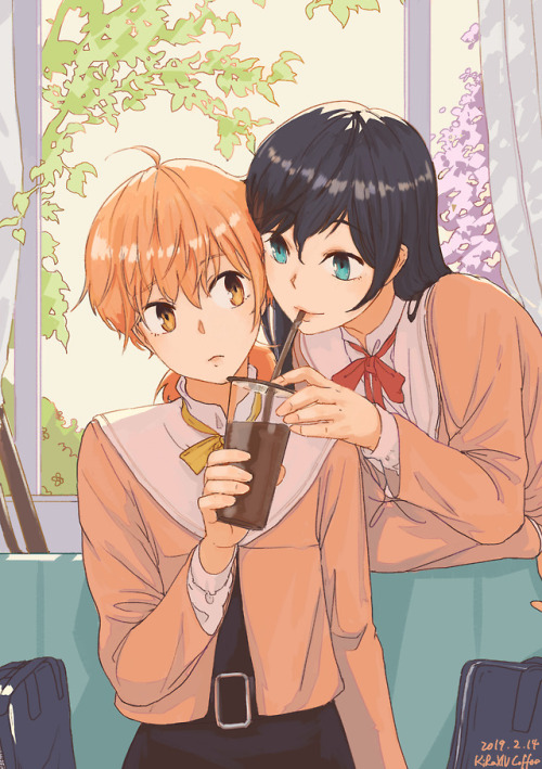 ✧･ﾟ: *✧ Sharing a Drink ✧ *:･ﾟ✧♡ Characters ♡ : Yuu Koito ♥ Touko Nanami♢ Anime ♢ : Yagate Kimi ni N