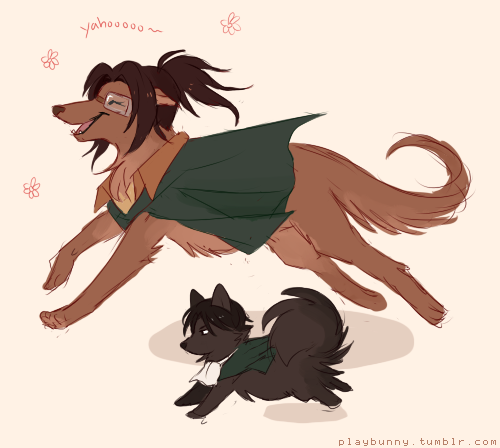 doodled some more snk pups to still my aching heart while i was watching the new