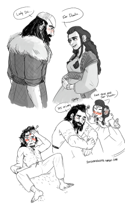 papermachette:  Lady Dis and Dwalin. I ship