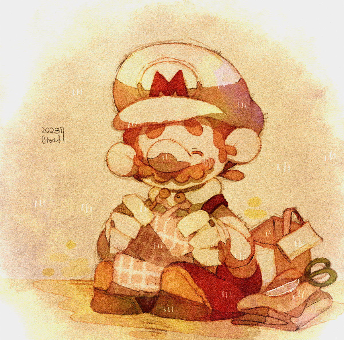 Fire Mario is making a present. by Uroad7