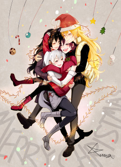 kumafromtaiwan:  MERRY CHRISTMAS! It’s the second Christmas RWBY drawing (the first one is WR btw), I stay in this fandom more than two years… it’s a really long times. Thank you for the support of these years!  High Res ver.  Hope you like this