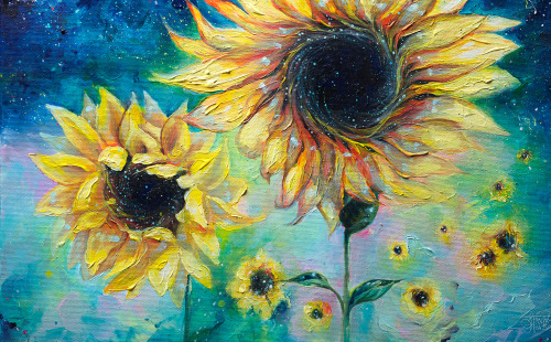 tanyashatseva: Supermassive SunflowersAcrylic on canvas. ImpastoAnother meditative painting :) My au