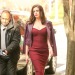 caroldanversenthusiast:Anne Hathaway and the burgundy dress from Ocean’s 8 live
