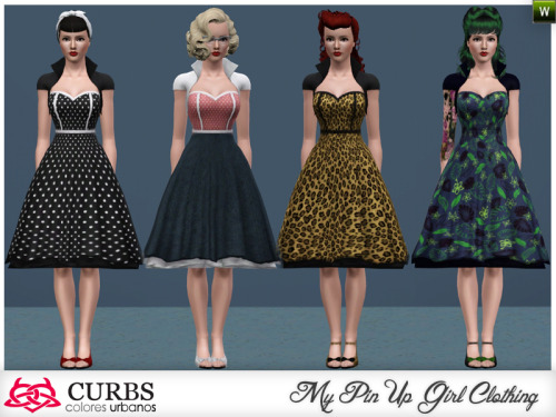 ⸸ Rockabilly Dresses Sets by Colores Urbanos ⸸*Set 01 // Short URL: https://www.thesimsresource.com/