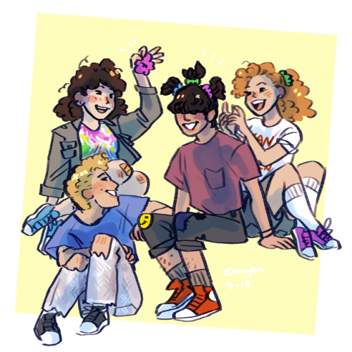 bill-is-achilles:before they can start band practice they have to try and tie as many scrunchies as possible in Ted’s hair #i literally love this so much op  #bill and ted #fanart #bill s. preston esq.  #ted theodore logan #princesses