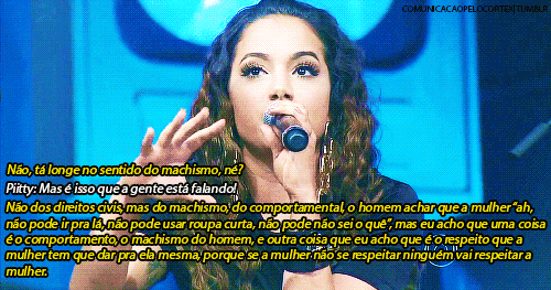 garota-tropicalia:  Pitty debate com Anitta sobre machismo e comportamento masculino